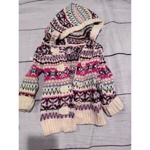 Genuine Kids by Oshgosh Fair Isle Knit Cardigan Longsleeve Sweater Hoodie